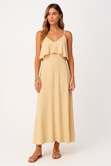 Women’s Slip Dress – Relaxed Fit – Lightweight Chiffon – Adjustable Straps – Full Length