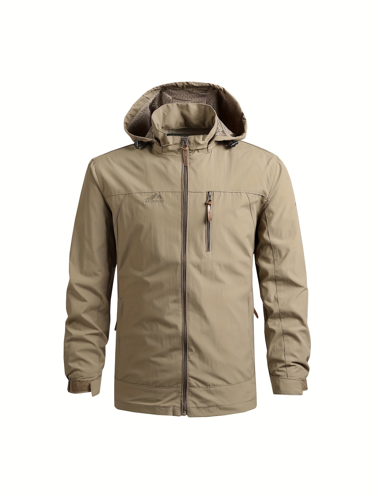 Men's windbreaker detachable hood jacket