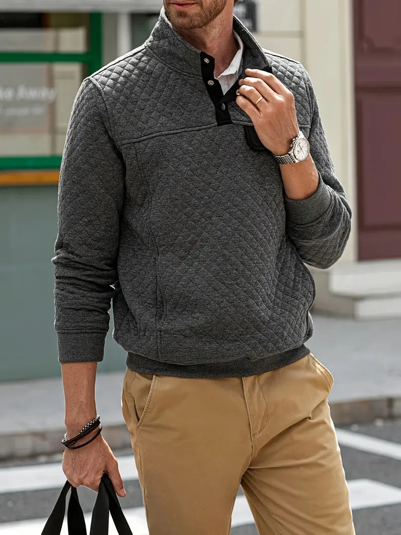 Men's casual button up collar sweater