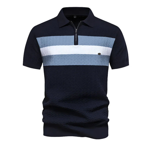 High-grade striped polo shirt for men