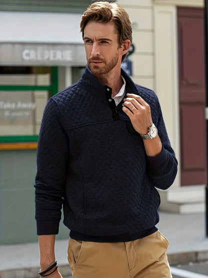 Men's casual button up collar sweater