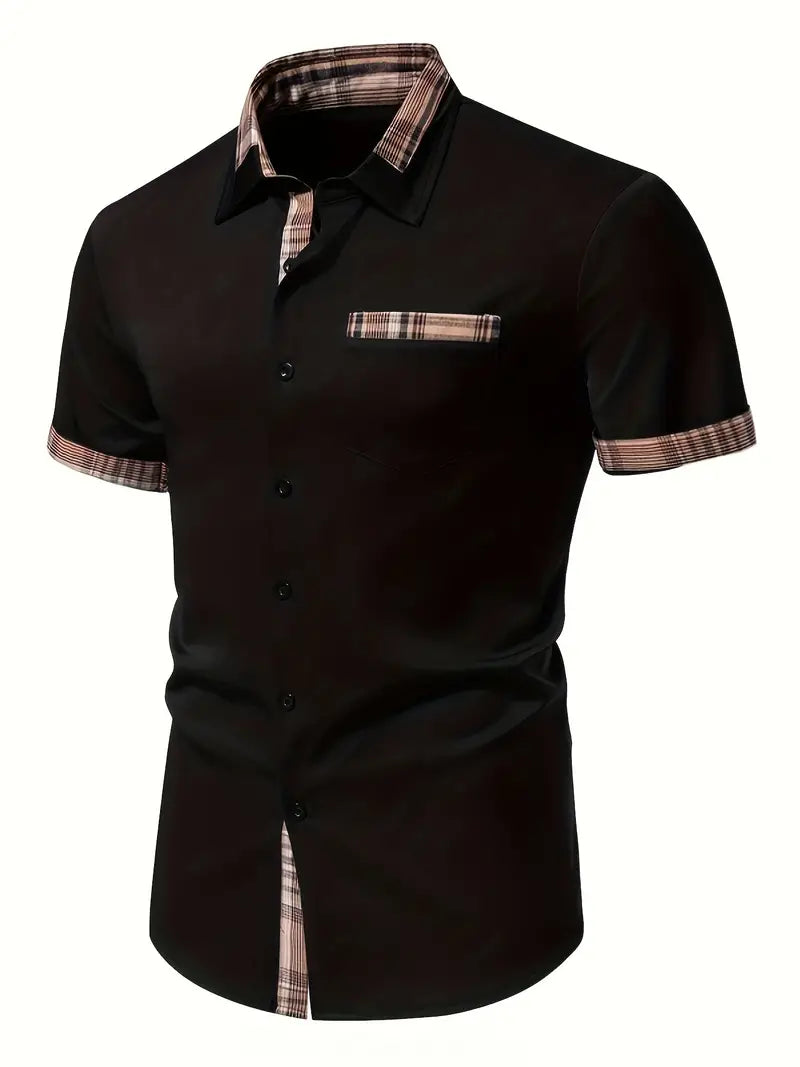 Men's button-down polo shirt