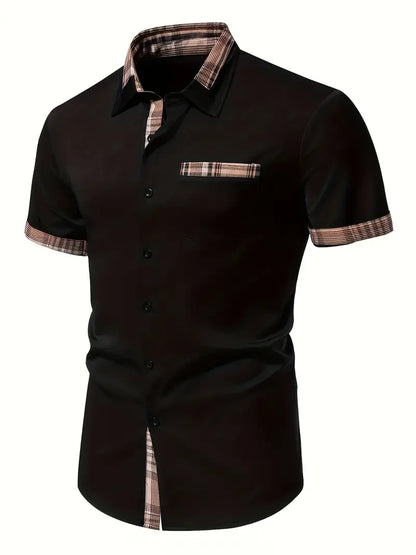 Men's button-down polo shirt