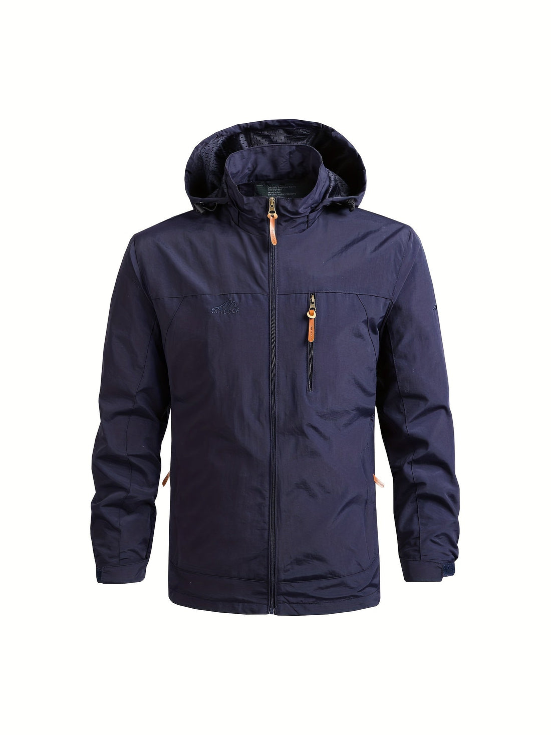 Men's windbreaker detachable hood jacket