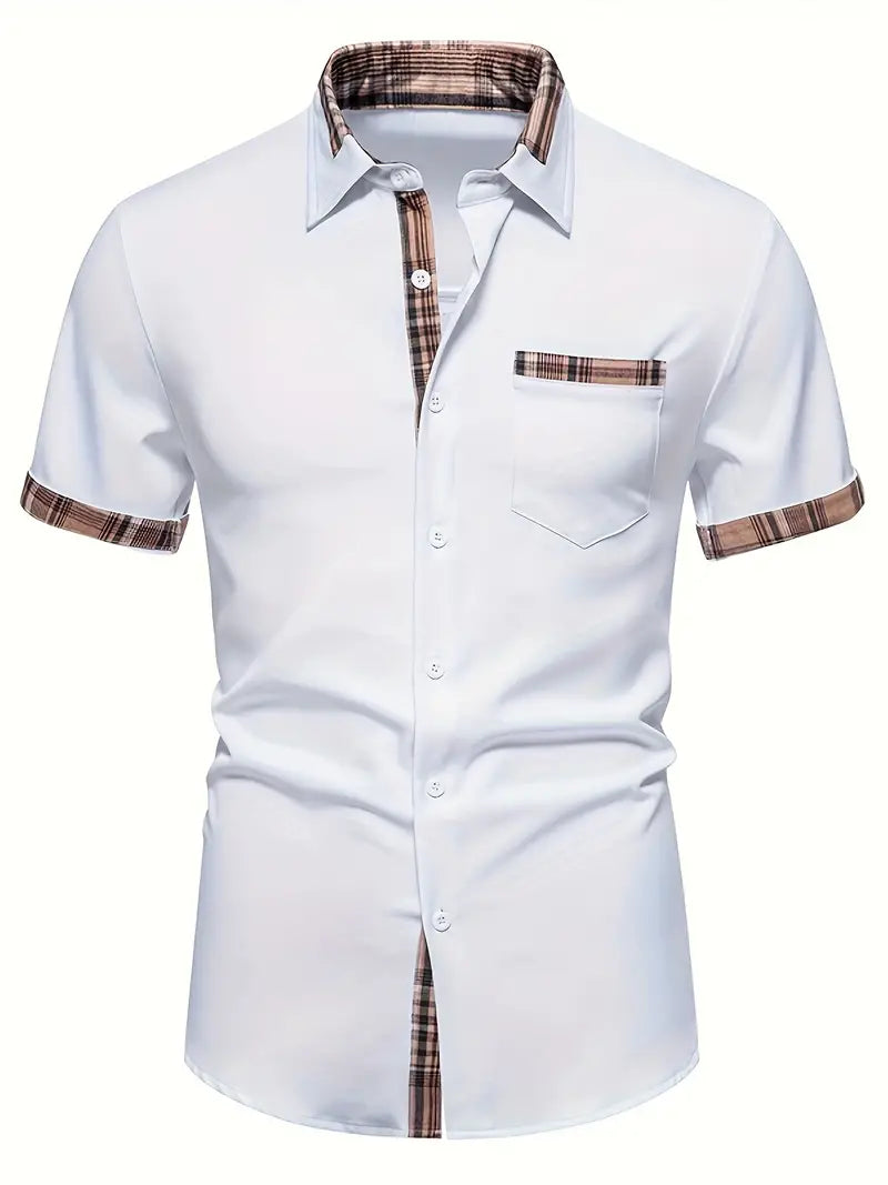 Men's button-down polo shirt