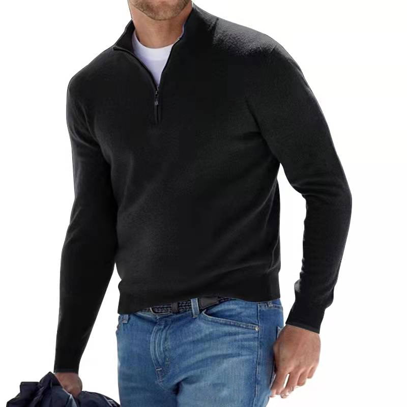 Men's knitted half zip pullover sweater