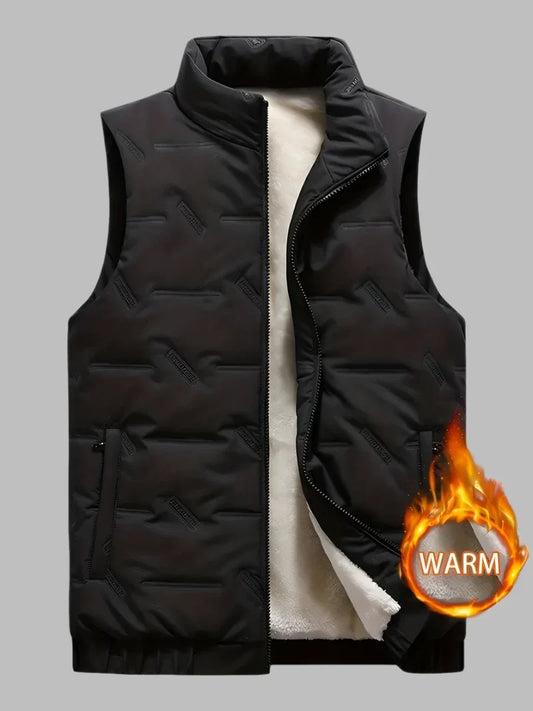 Men's plush thick lambskin bodywarmer vest