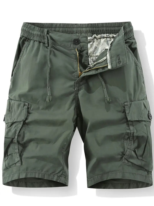 Men's elastic waistband cargo shorts