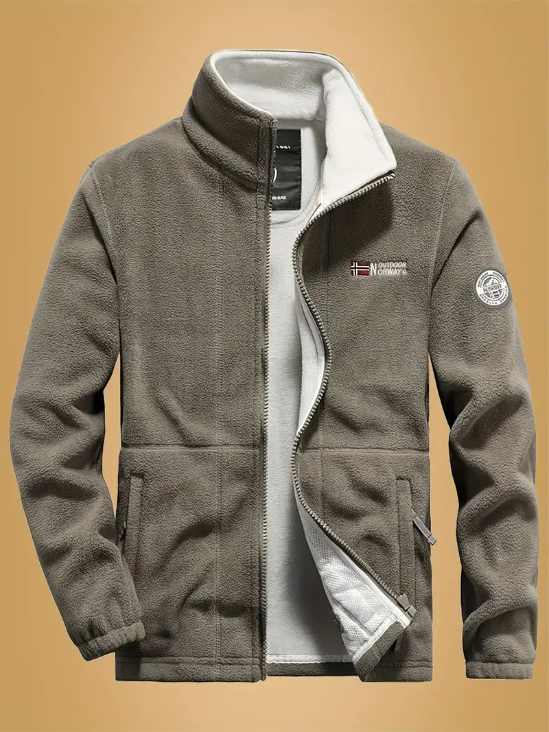 Men's thick warm polar fleece jacket