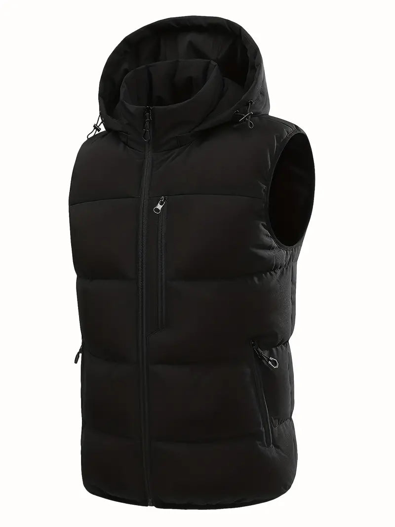 Men's casual bodywarmer vest with hoody