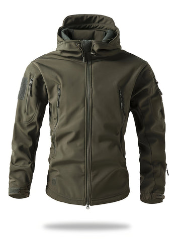 Men's waterproof hooded fleece jacket