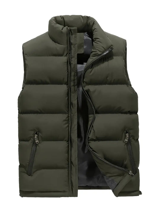 Men's casual stand collar bodywarmer vest