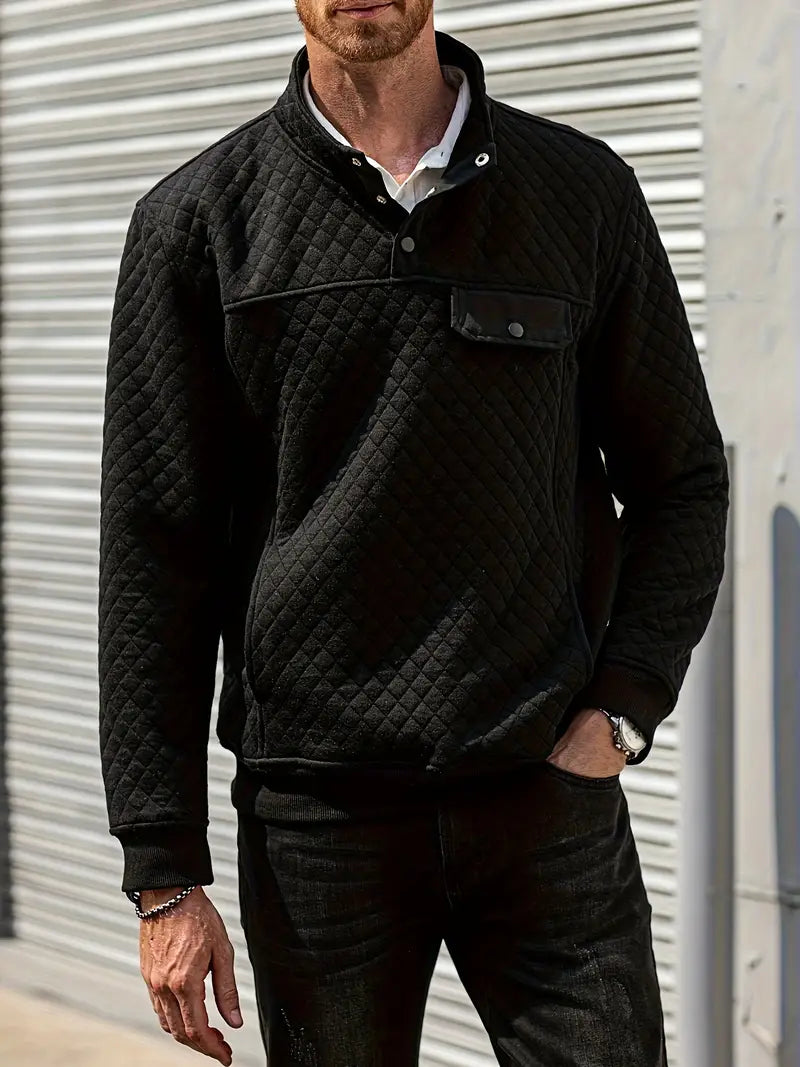 Men's casual button up collar sweater