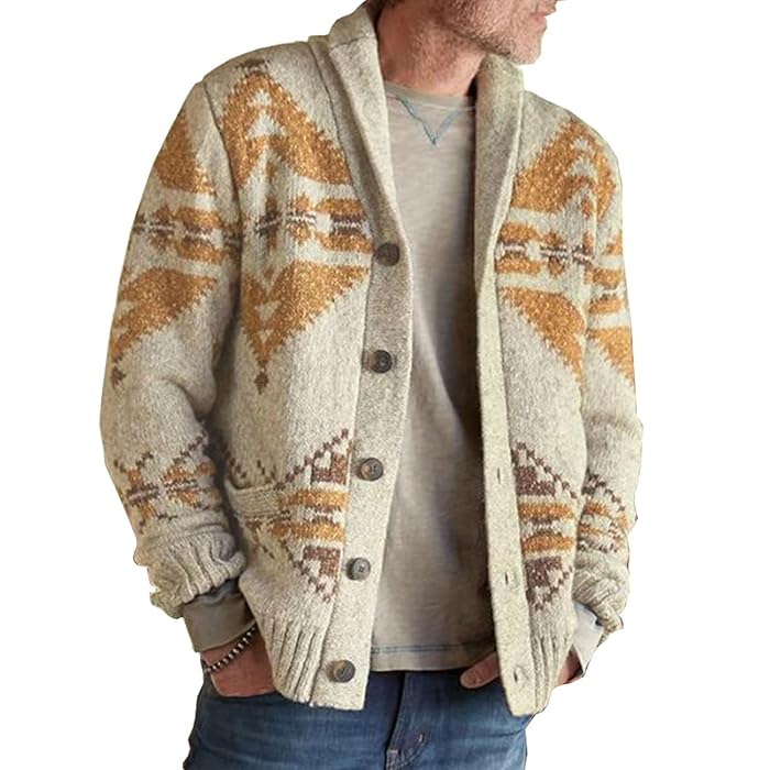 Men’s jacquard knitted cardigan