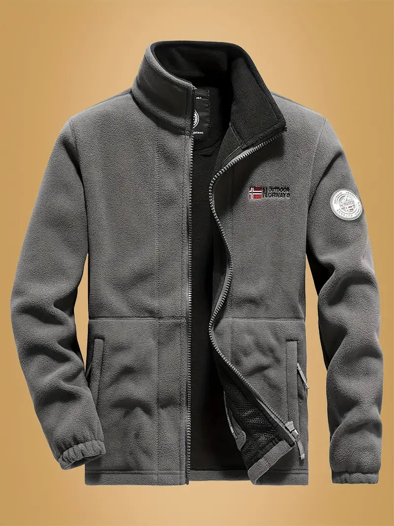 Men's thick warm polar fleece jacket