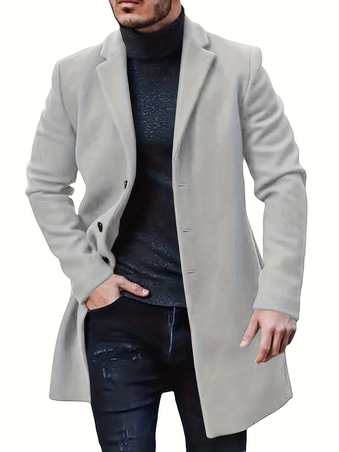 Men's trench coat with welt pockets