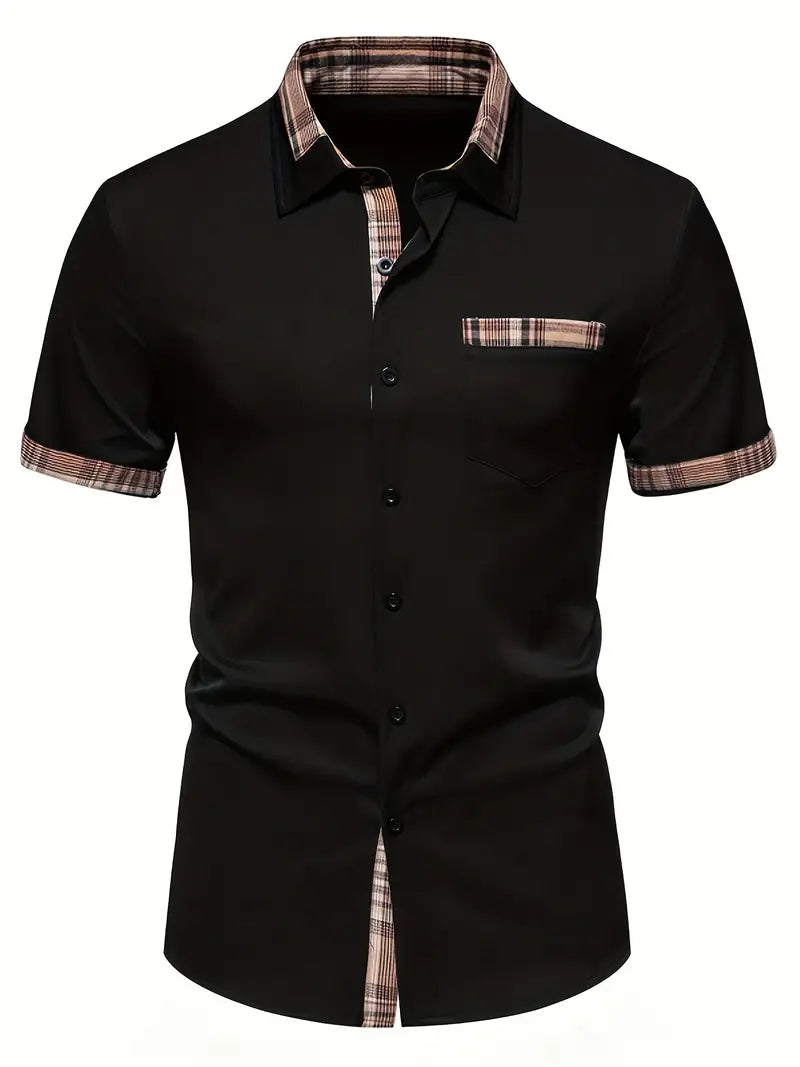 Men's button-down polo shirt