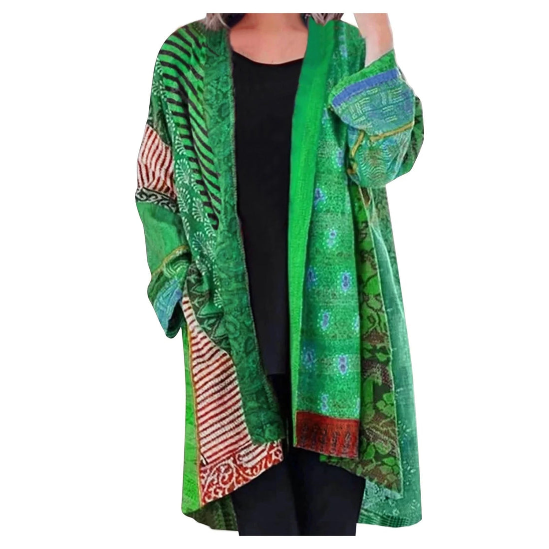 Oversized ethnic style cardigan for women