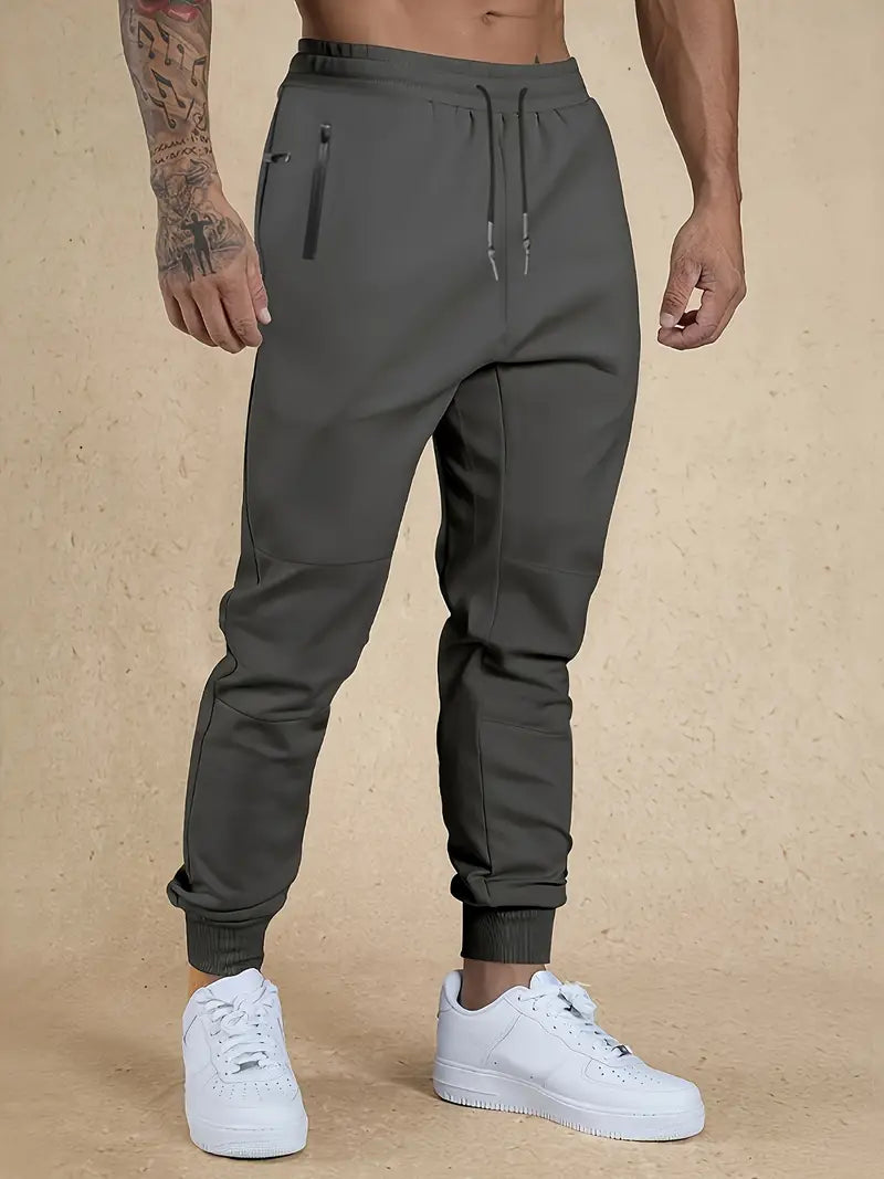 Men's sporty straight-leg trousers