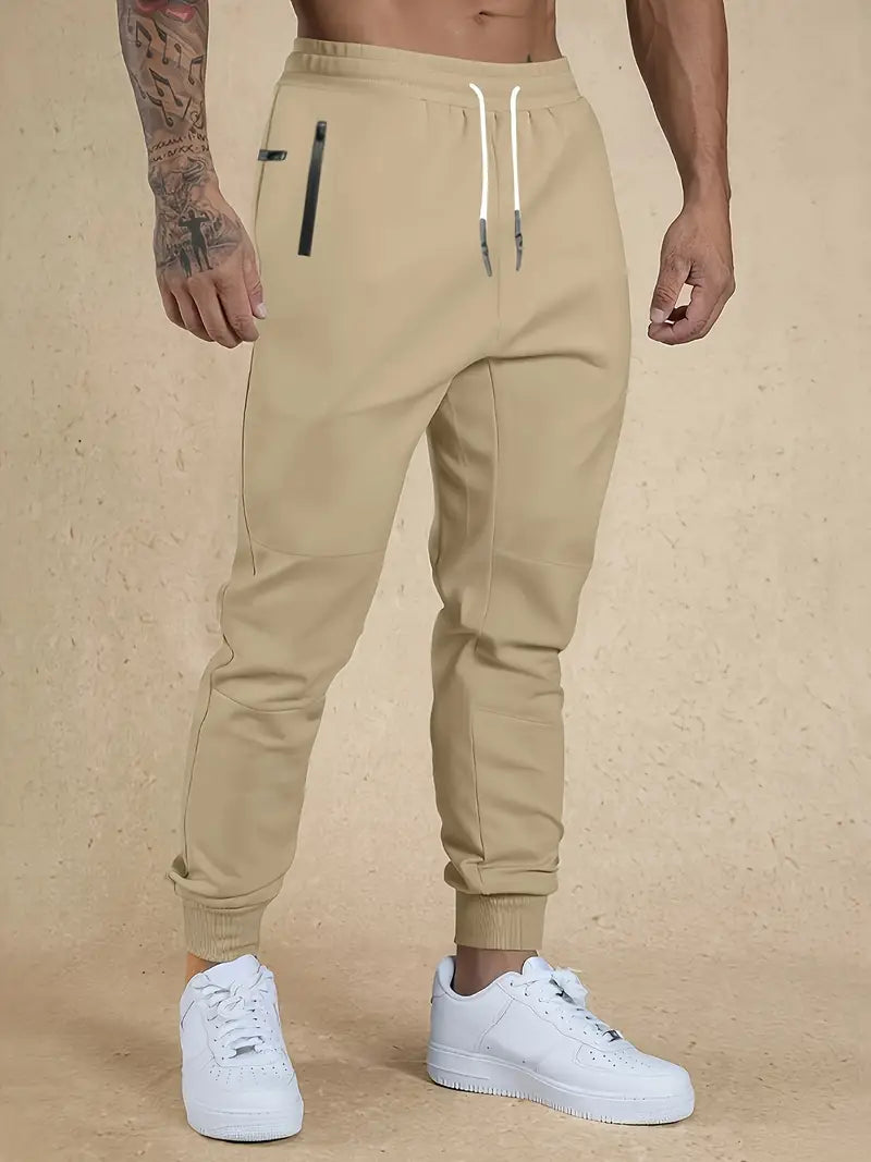 Men's sporty straight-leg trousers