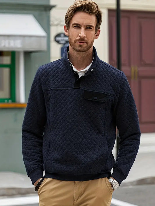 Men's casual button up collar sweater