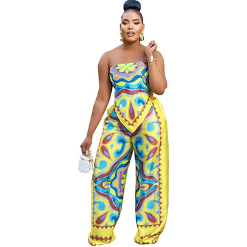 Women's geometric printed 2-piece suit