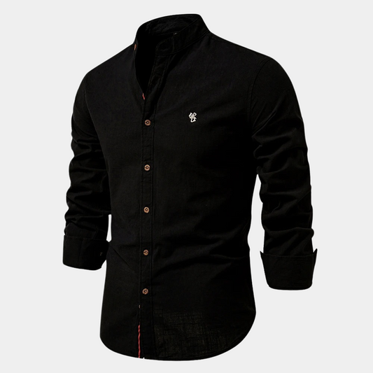 Men's long sleeve shirt with embroidered chest detail