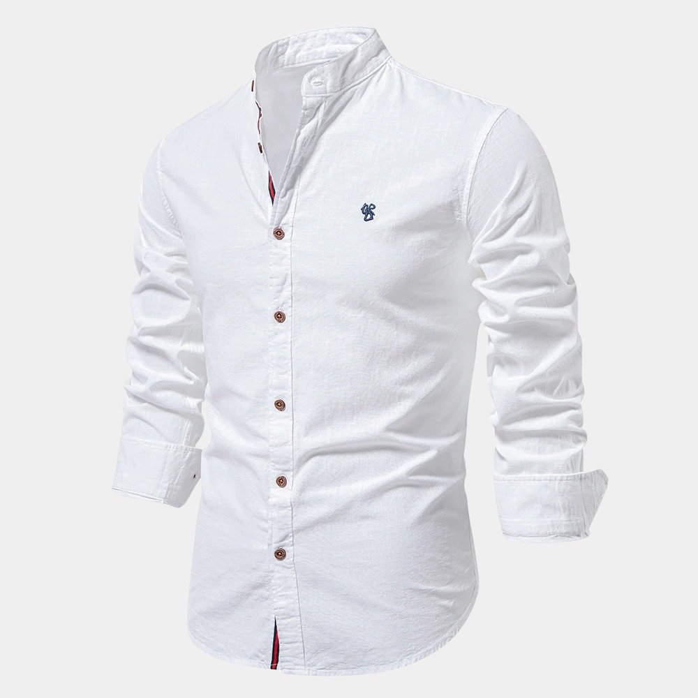 Men's long sleeve shirt with embroidered chest detail