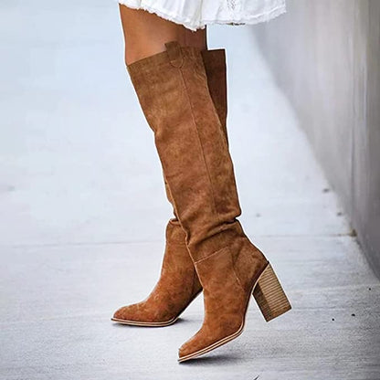 Knee-high pants boots for women