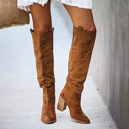 Knee-high pants boots for women