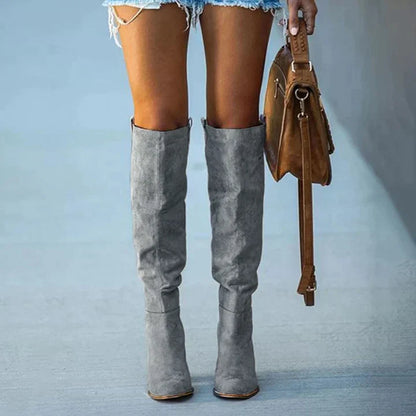 Knee-high pants boots for women