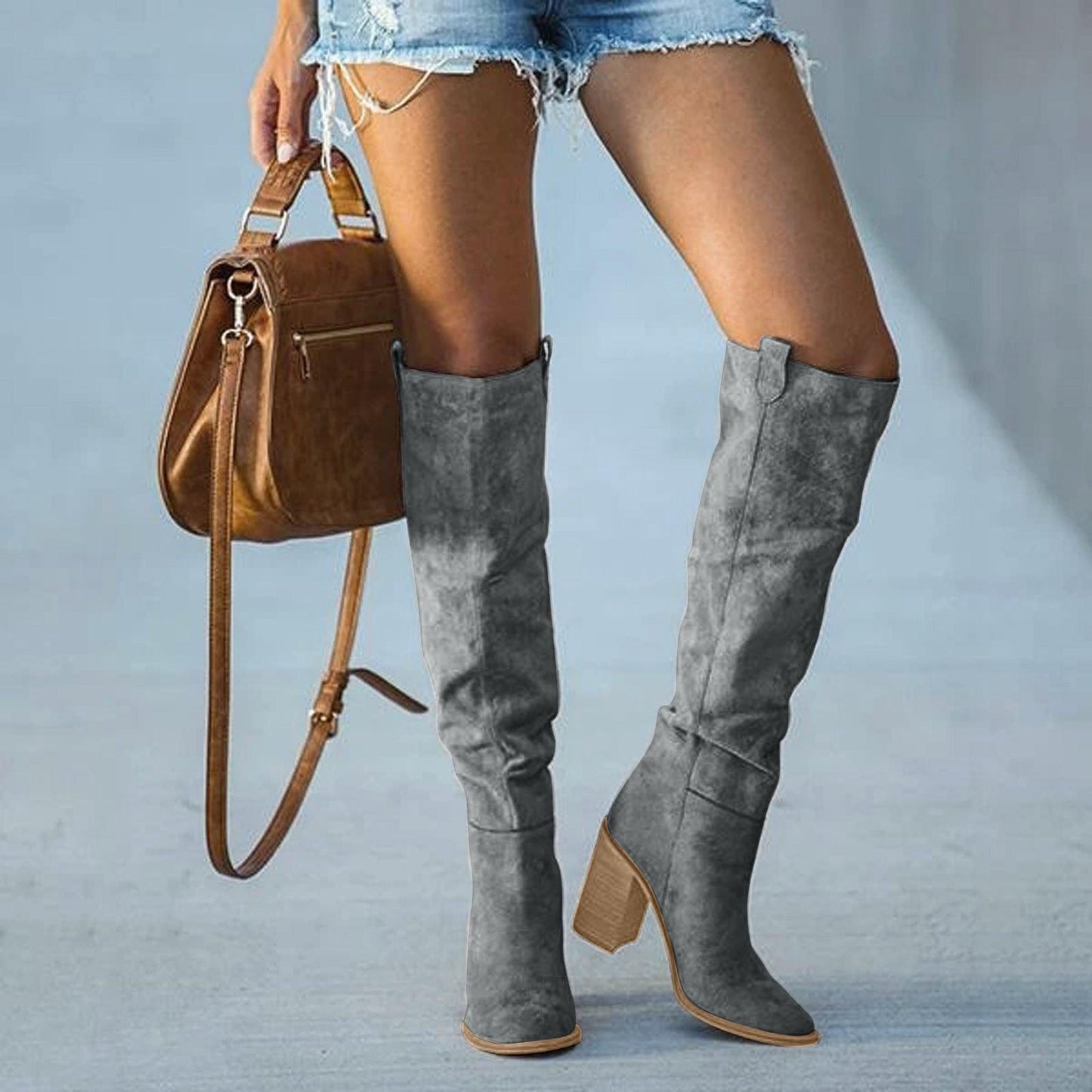 Knee-high pants boots for women