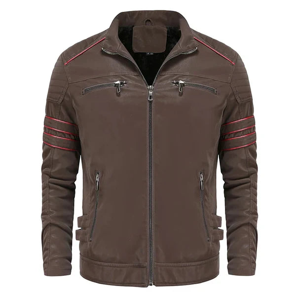 Men's retro style leather jacket