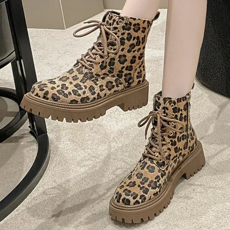 Women's leopard print boots