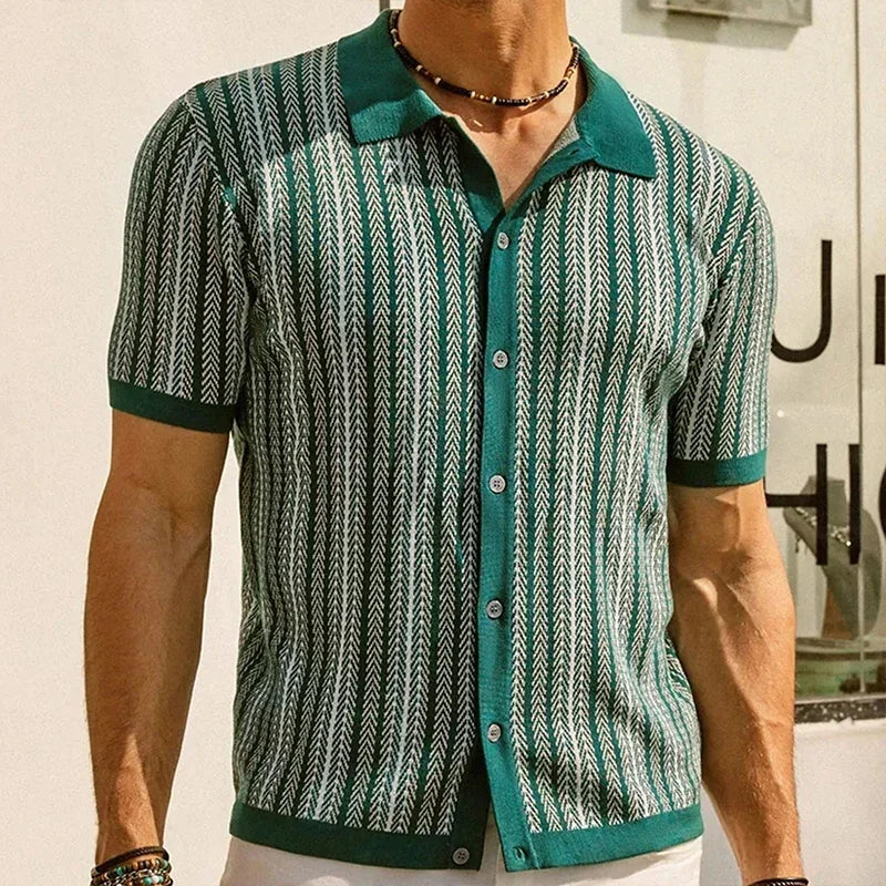 Mens Summer Polo Colourblock Shirt