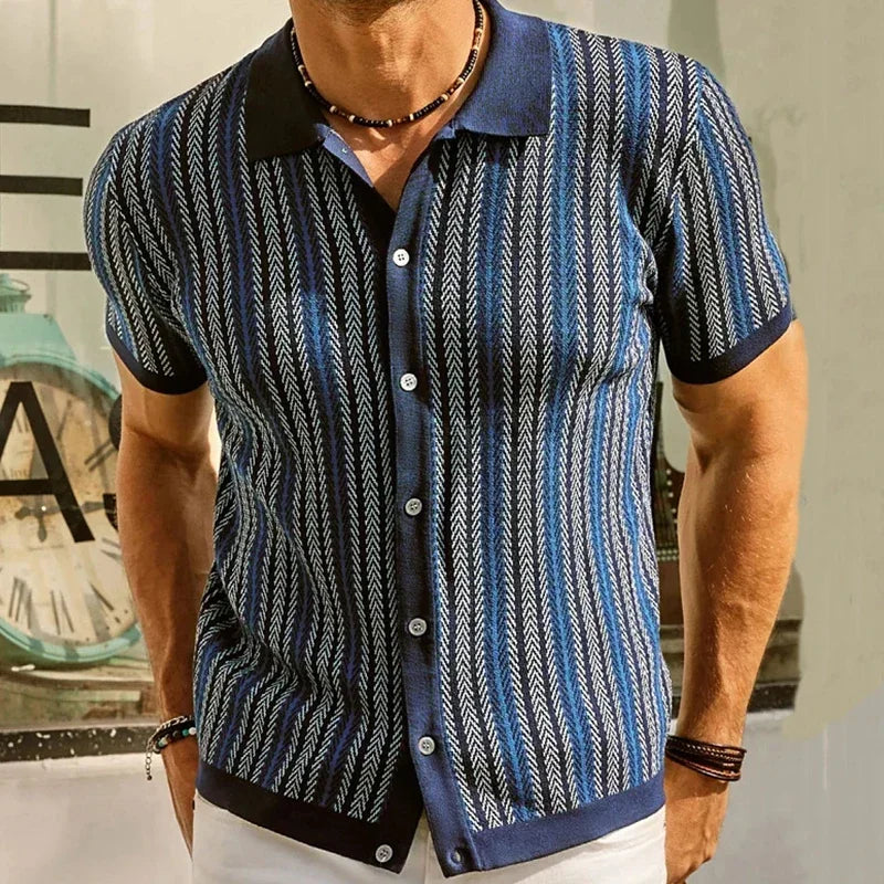 Mens Summer Polo Colourblock Shirt