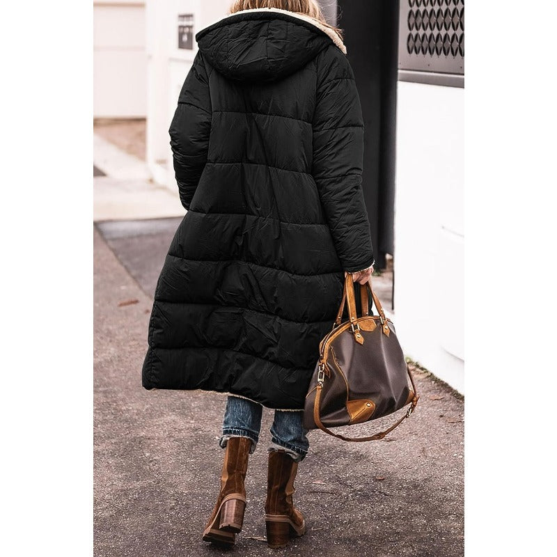 Women's double-sided wear hooded coat