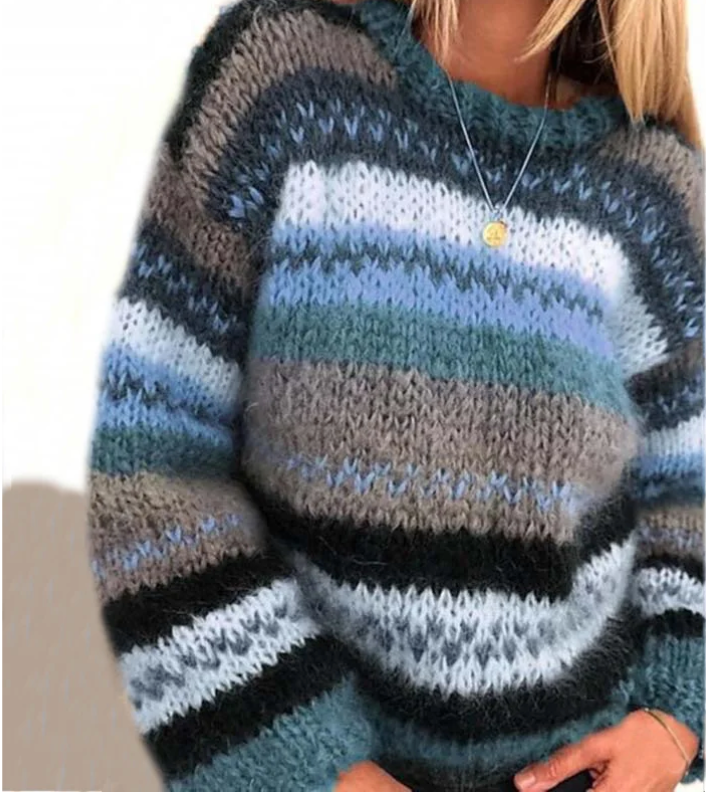 Women's knitted rainbow design sweater