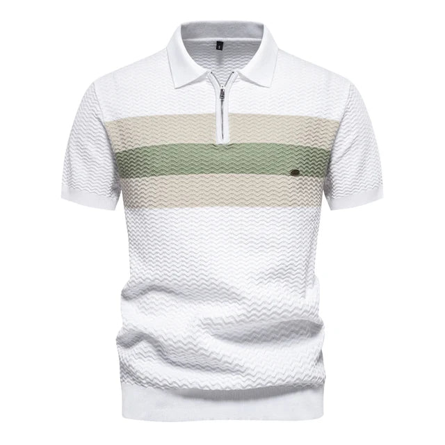 High-grade striped polo shirt for men