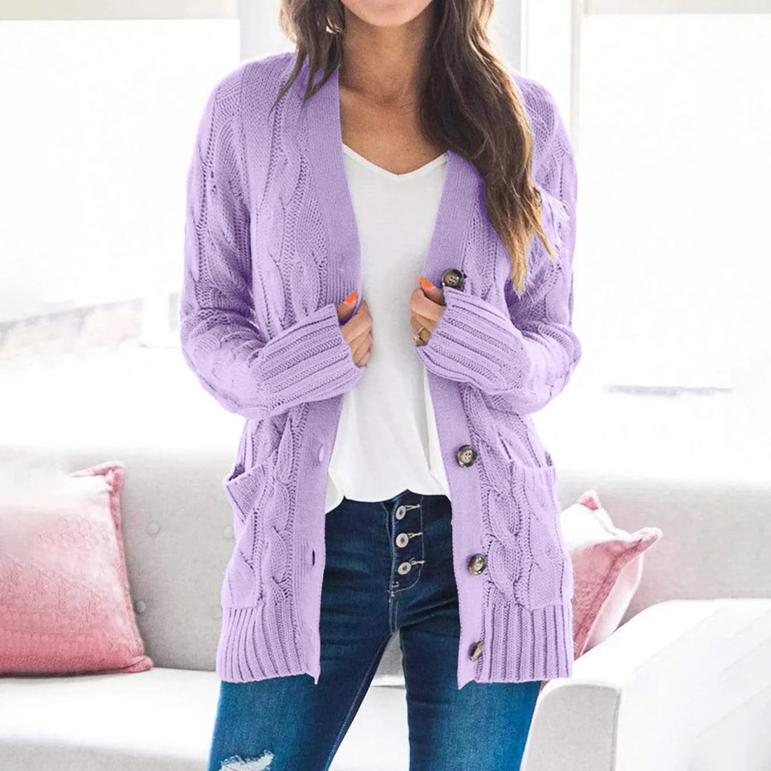 Women’s knitted cardigan sweater