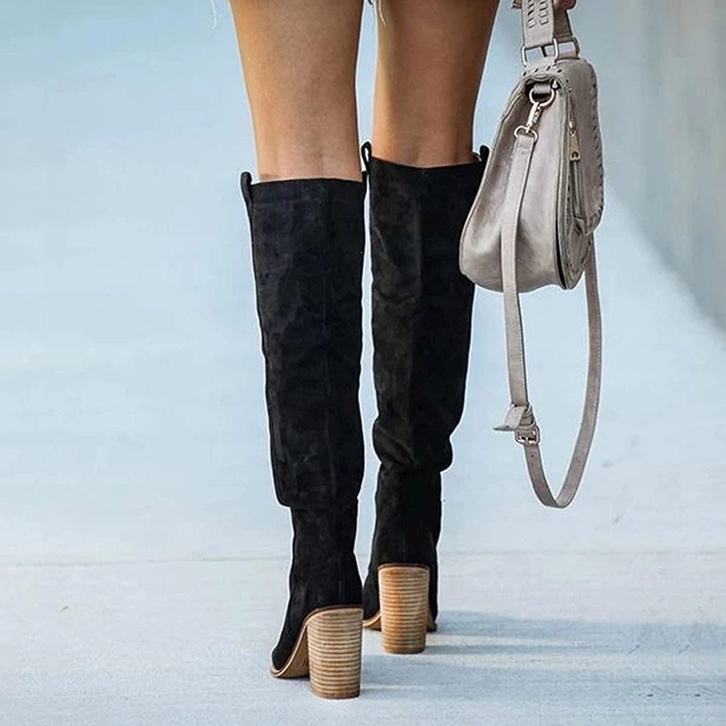 Knee-high pants boots for women