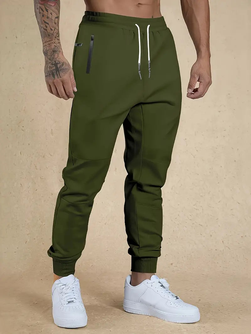 Men's sporty straight-leg trousers