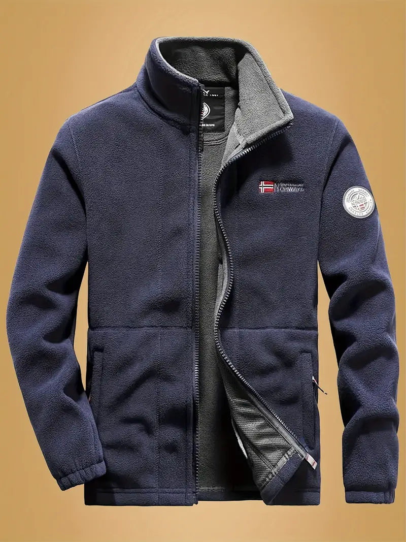 Men's thick warm polar fleece jacket