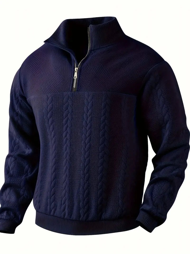 Men's half zipper pullover sweater