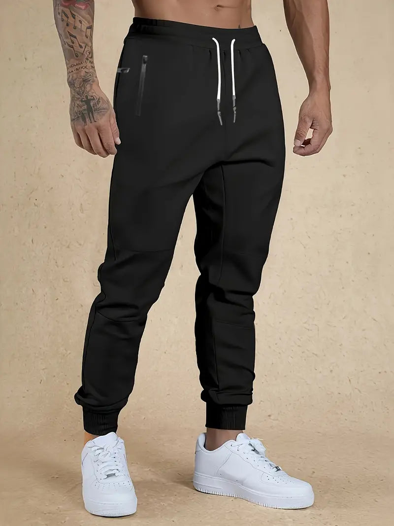 Men's sporty straight-leg trousers