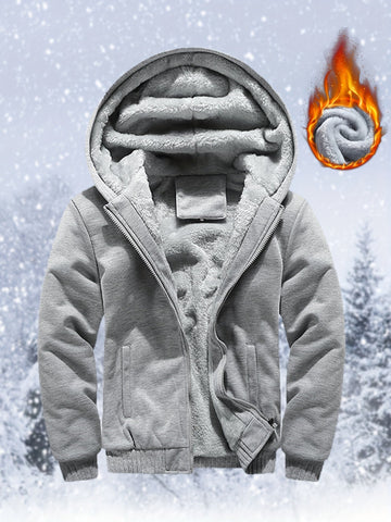 Men's hooded parka fur lined jacket