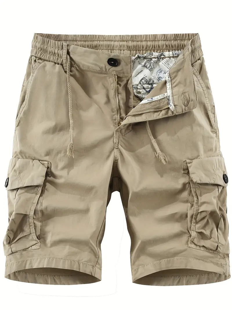 Men's elastic waistband cargo shorts