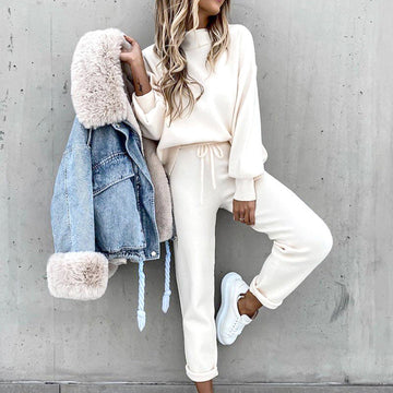 Women's two-piece sweater suit set